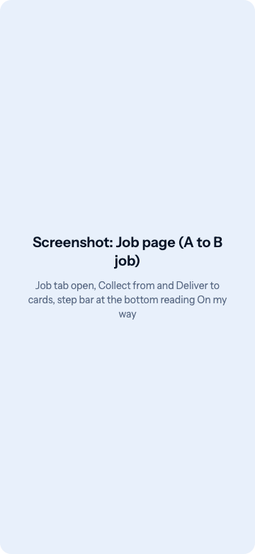 The job page with the step bar at the bottom