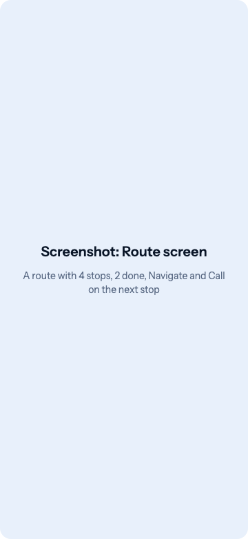 A route with two stops done